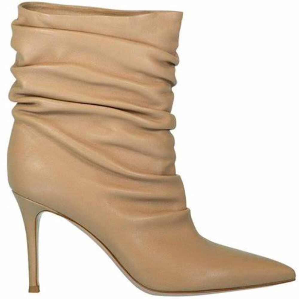 Gianvito Rossi Cecile Leather Ankle Boots Size 36.5 - Picture 1 of 10